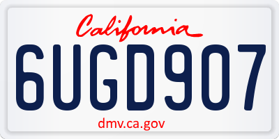 CA license plate 6UGD907