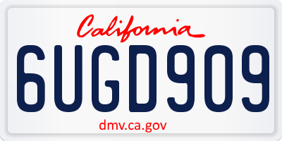 CA license plate 6UGD909