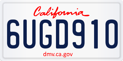 CA license plate 6UGD910