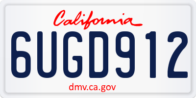 CA license plate 6UGD912