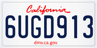 CA license plate 6UGD913