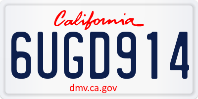 CA license plate 6UGD914