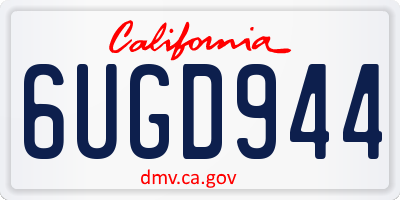 CA license plate 6UGD944
