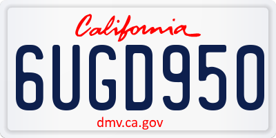 CA license plate 6UGD950