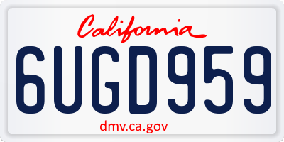 CA license plate 6UGD959