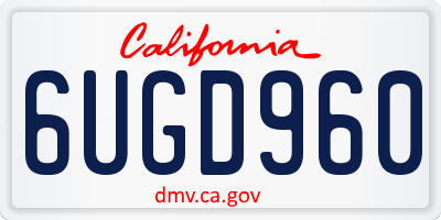 CA license plate 6UGD960