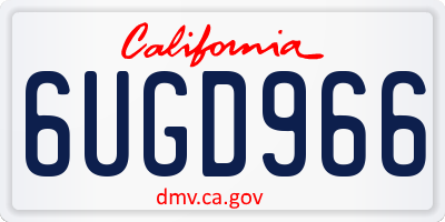 CA license plate 6UGD966