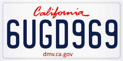 CA license plate 6UGD969