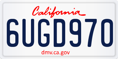 CA license plate 6UGD970