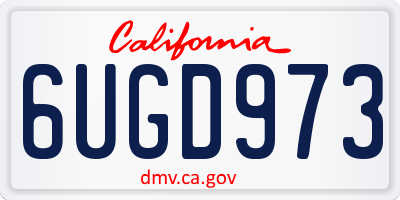 CA license plate 6UGD973