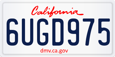 CA license plate 6UGD975