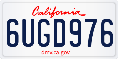 CA license plate 6UGD976