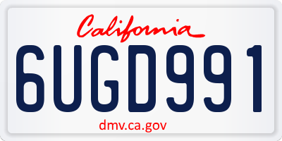 CA license plate 6UGD991