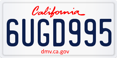 CA license plate 6UGD995