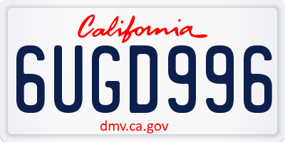 CA license plate 6UGD996
