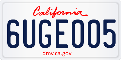 CA license plate 6UGE005