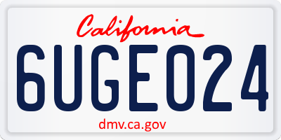 CA license plate 6UGE024