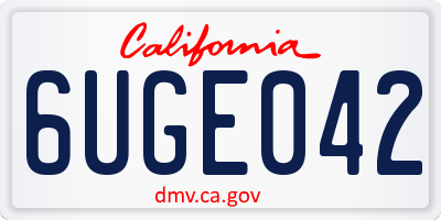 CA license plate 6UGE042