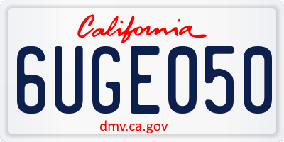 CA license plate 6UGE050
