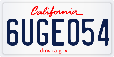 CA license plate 6UGE054