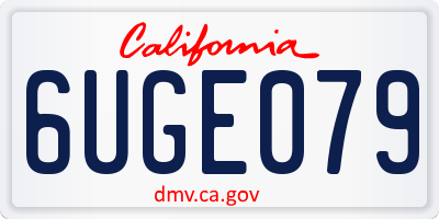 CA license plate 6UGE079
