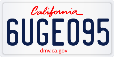 CA license plate 6UGE095