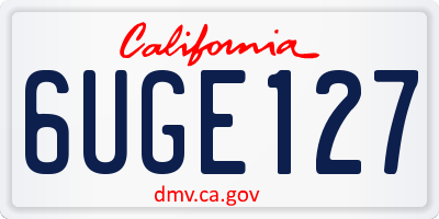 CA license plate 6UGE127