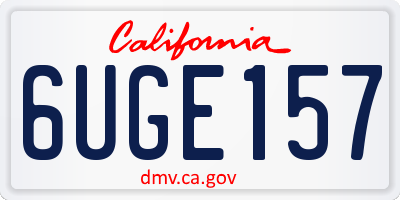 CA license plate 6UGE157