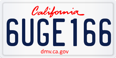 CA license plate 6UGE166