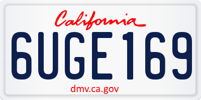 CA license plate 6UGE169