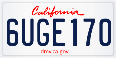 CA license plate 6UGE170