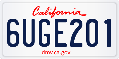 CA license plate 6UGE201