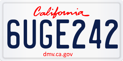 CA license plate 6UGE242