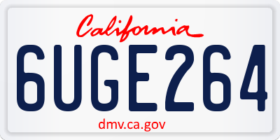 CA license plate 6UGE264