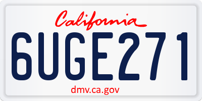 CA license plate 6UGE271