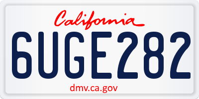 CA license plate 6UGE282