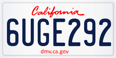 CA license plate 6UGE292