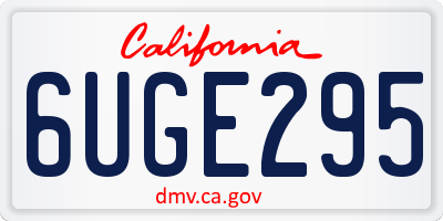 CA license plate 6UGE295