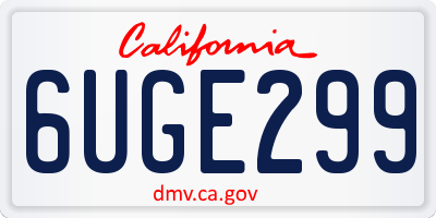 CA license plate 6UGE299