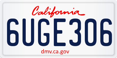 CA license plate 6UGE306