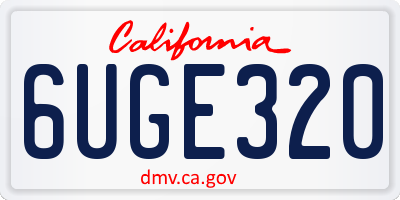 CA license plate 6UGE320