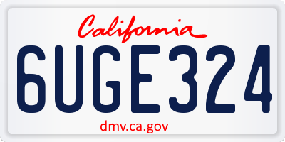 CA license plate 6UGE324