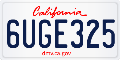 CA license plate 6UGE325