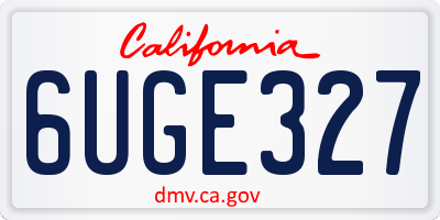 CA license plate 6UGE327