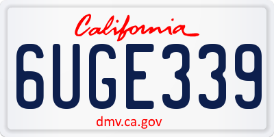CA license plate 6UGE339