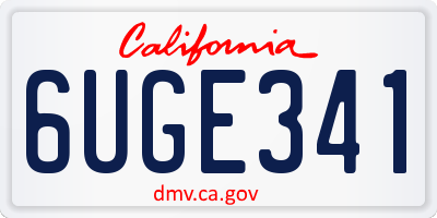 CA license plate 6UGE341