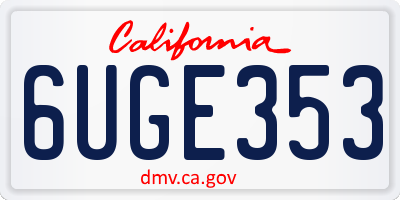 CA license plate 6UGE353