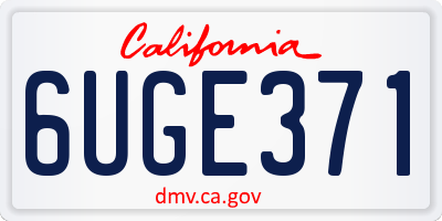 CA license plate 6UGE371