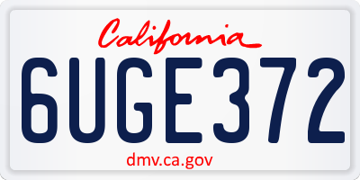 CA license plate 6UGE372