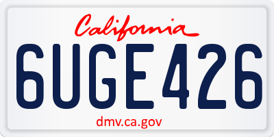 CA license plate 6UGE426